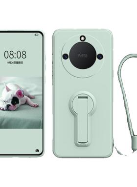适用华为荣耀x70手机壳x60带支架50i+新款x40GT液态硅胶honorx30保护套带挂绳x20se全包防摔男女创意个性软