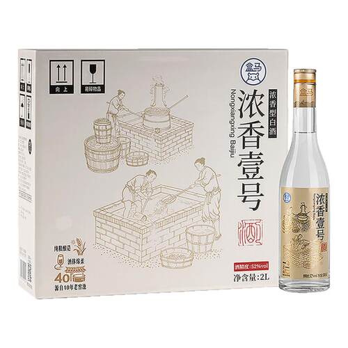 盒马 浓香壹号 浓香型白酒 52度 500ml*4瓶 - 封面