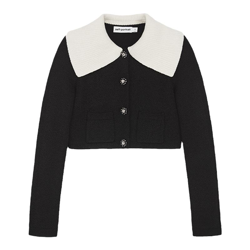 self-portrait针织长袖短款