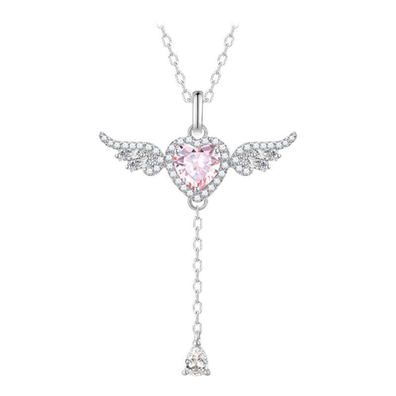Fanci范琦天使之心小翅膀项链925银饰小众生日礼物送女友闺蜜款