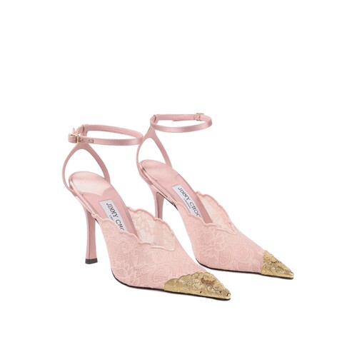 JIMMYCHOO/金属蕾丝细节高跟鞋