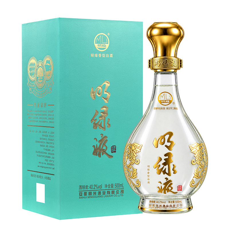 明绿液40.2度500ml 明绿香型 绿豆酿造 节日送礼 白酒