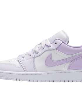 耐克板鞋AJ1女鞋紫色夏季新款AIR JORDAN 1 LOW 休闲复古低帮板鞋