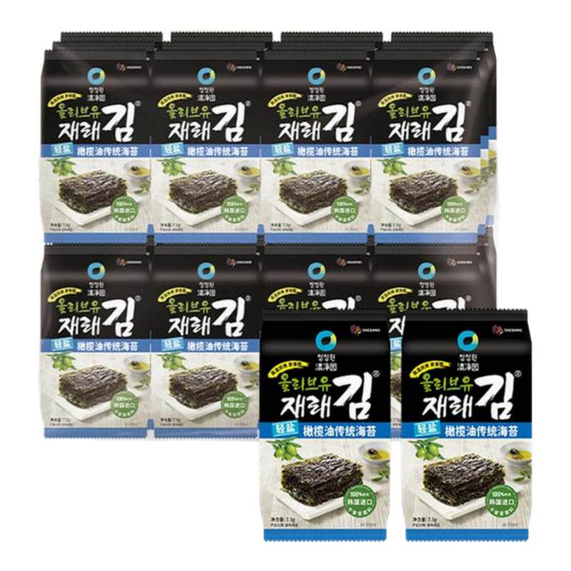 山姆代购清净园轻盐橄榄油传统海苔即食紫菜网红休闲小吃零食包装