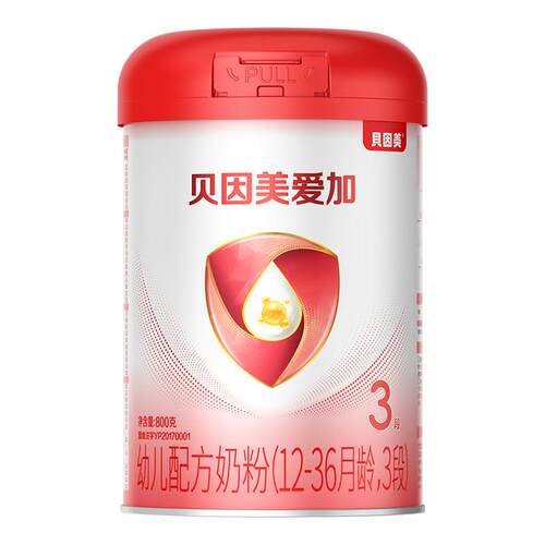 【效期福利】贝因美爱加婴幼儿3段800g*2罐奶粉乳铁蛋白24.12产