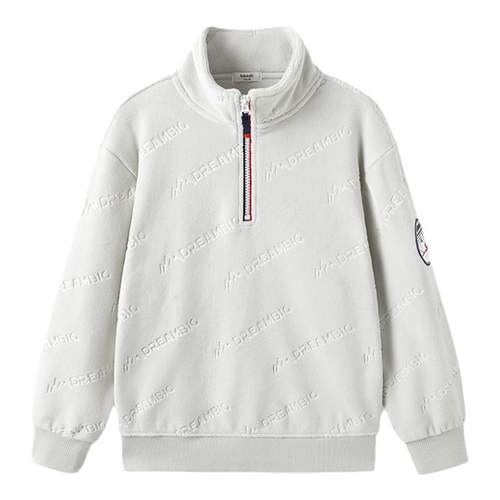 立领半开襟毛绒卫衣