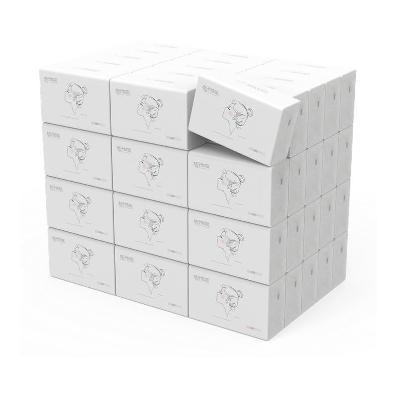 桔子姑娘大包抽纸整箱批发加大加厚餐巾纸5层家用面巾纸母婴用纸