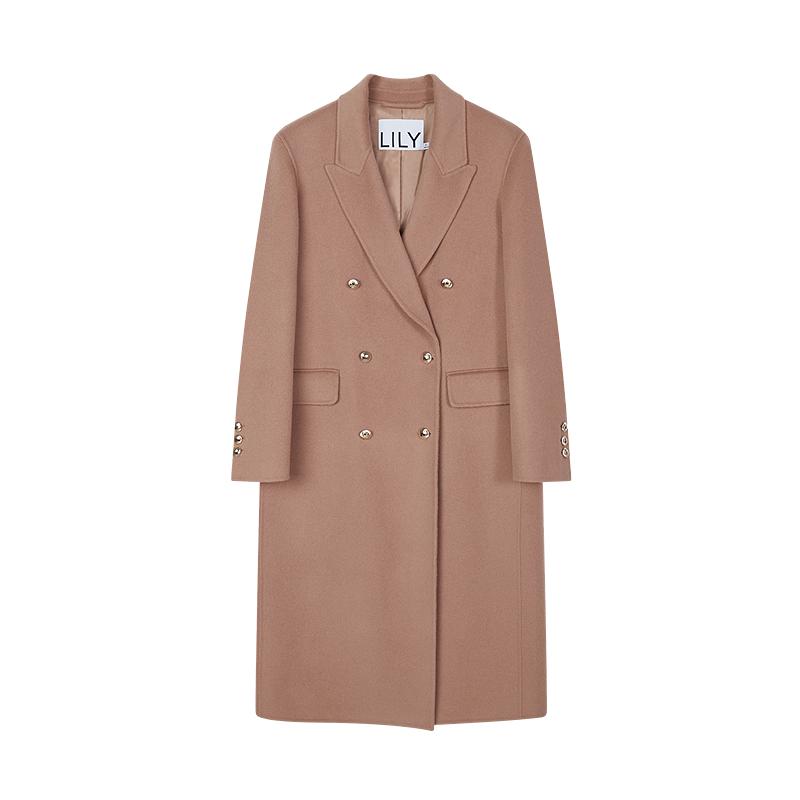 LILY羊毛经典女装双面毛呢大衣