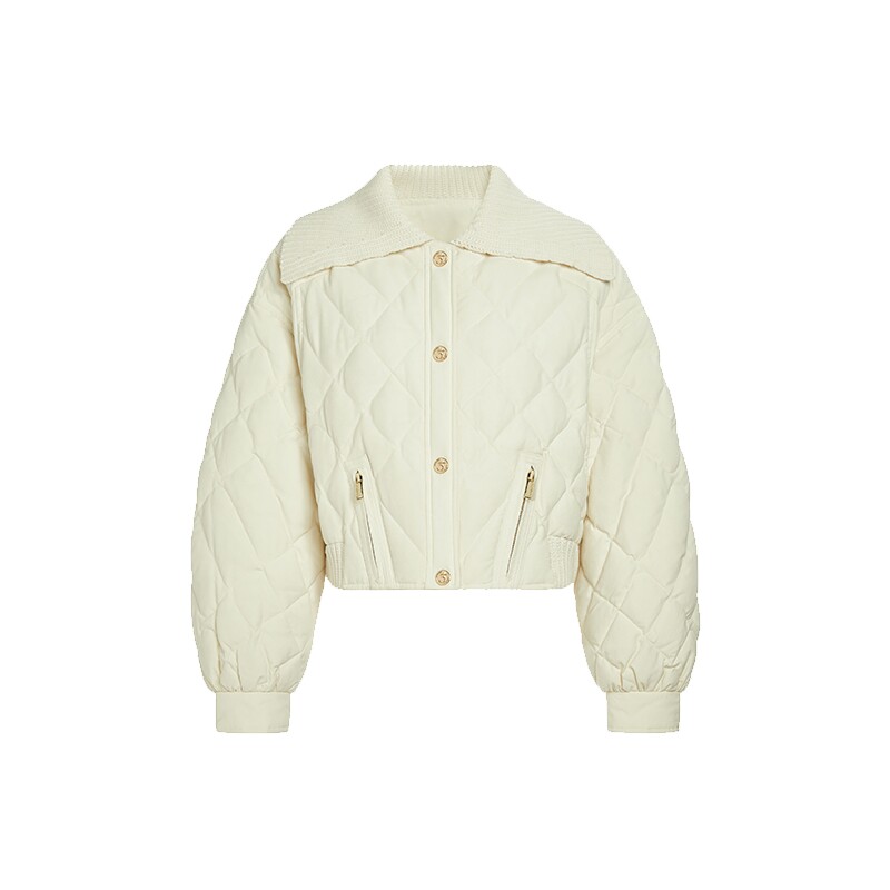 FIVE PLUS羽绒法式针织小个子短款白鸭绒羽绒外套2026新款女春装,女装/女士精品,羽绒服,淘宝优惠券,粉丝福利购,淘宝优惠卷