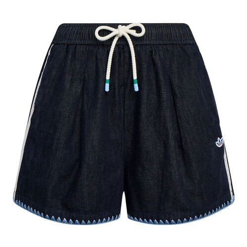 adidas阿迪达斯三叶草女南法假日度假风纯棉牛仔运动短裤 KX0747