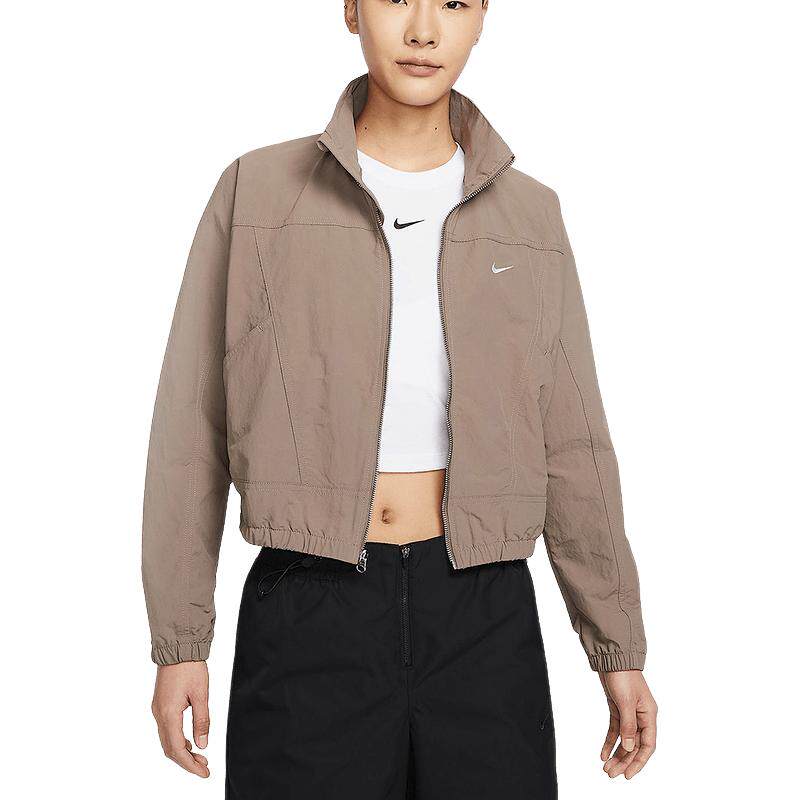 Nike耐克外套女夏新款宽松短款遮阳衣刺绣立领拒水运动夹克HJ1000