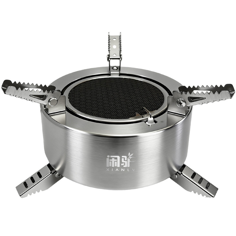 新款户外自驾露营便携分体式不锈钢防风红外线燃气炉头煮茶炉炊具