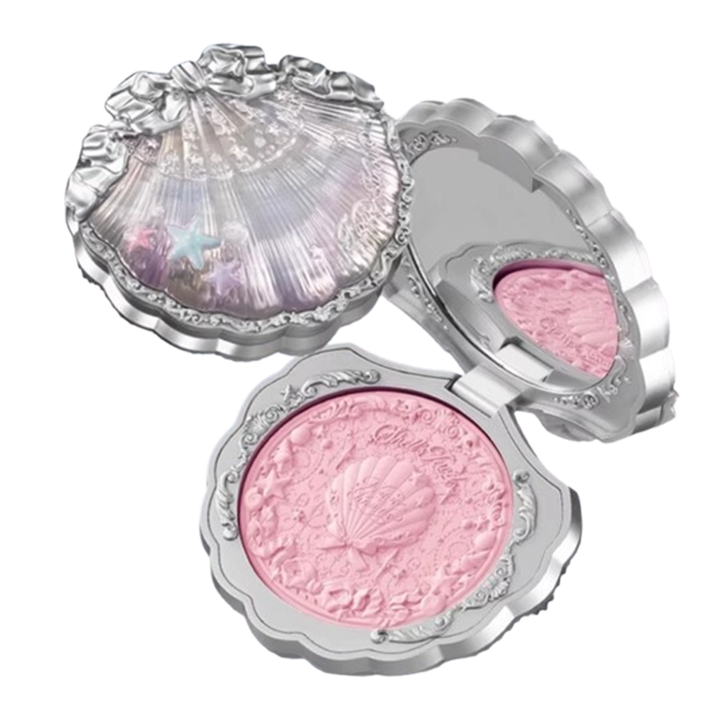 小猴子推荐！花知晓贝壳珍珠丝缎腮红膨胀色草莓樱花粉杏仁奶茶女