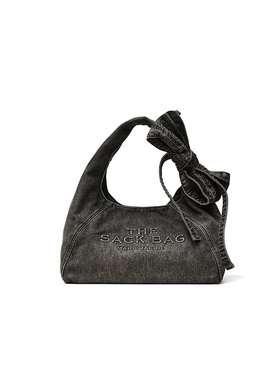 【季末折扣】MARC JACOBS/莫杰 SACK 中号丹宁牛仔风蝴蝶结hobo包