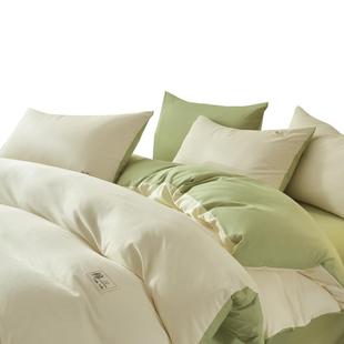 无印良品全棉床上四件套2025新款四季宿舍被套床单床笠三件套