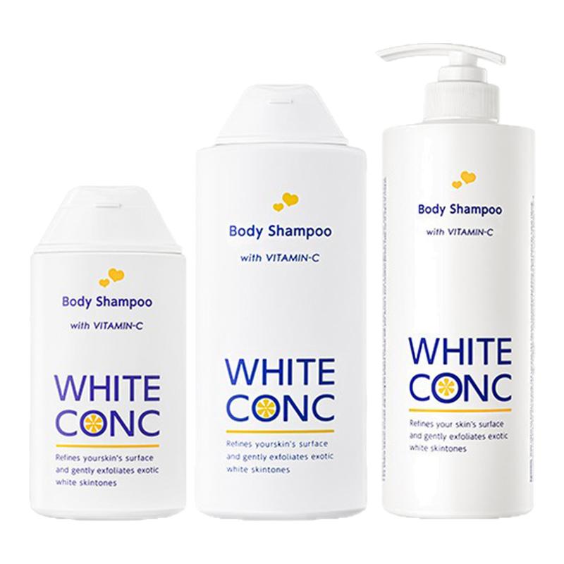 white conc美白沐浴露 温和椰子香沐浴乳提亮保湿不假滑