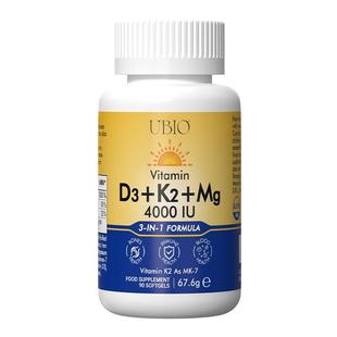 [百亿补贴]UBIO优碧欧维生素d3k2镁三合一阳光儿童成人女维生d瓶