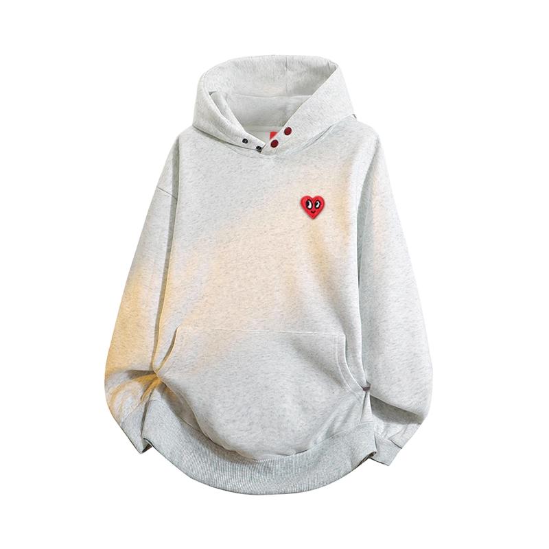 查尔斯桃心美式连帽卫衣男女秋季宽松百搭潮流休闲情侣长袖上衣服