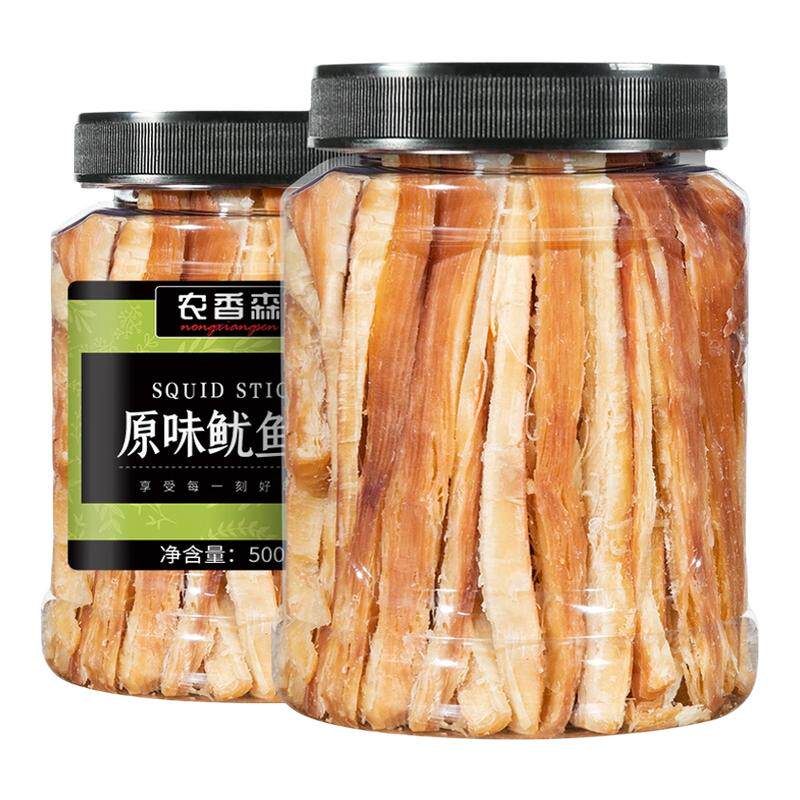 农香森鱿鱼条丝炭烤手撕铁板鱿鱼干罐装尤鱼海鲜即食零食山东特产