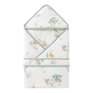 全棉时代新生婴儿抱被纯棉a类包单秋冬厚款 初生襁褓产房包被保暖