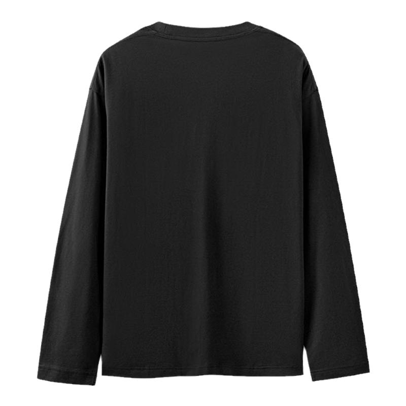 森马长袖T恤男纯棉内搭2025春季新款打底上衣纯色基础百搭情侣款