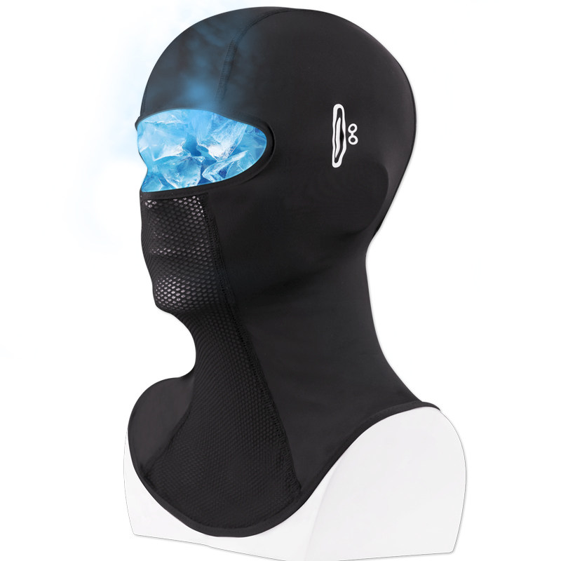 小摩人夏季冰丝骑行头套摩托车夏天透气舒适加长不位移外卖骑手