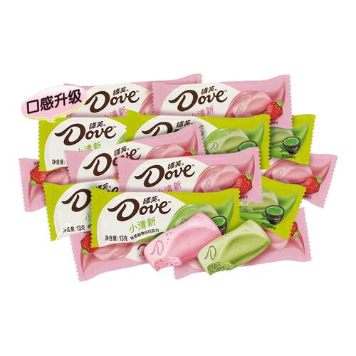 德芙小清新草莓抹茶白巧