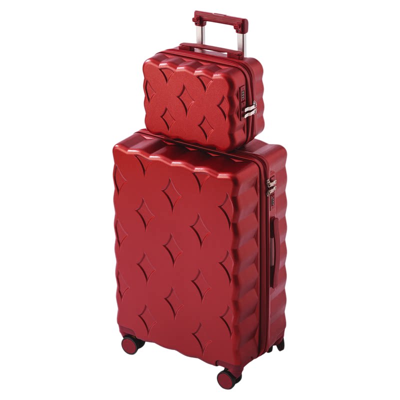 袋鼠红色行李箱结婚新婚婚礼陪嫁24寸女子母箱拉杆密码皮箱20喜红