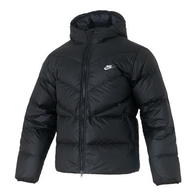 耐克连帽羽绒服男装官方正品25冬季新款面包运动服短款棉袄HQ7791