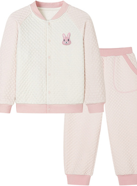 ibaby×outlast太空科技恒温小奶泡四面弹空气层家居服套装男女童