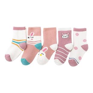 贝贝怡儿童袜子冬季加绒加厚保暖毛圈袜男女童秋冬中筒袜大童潮袜