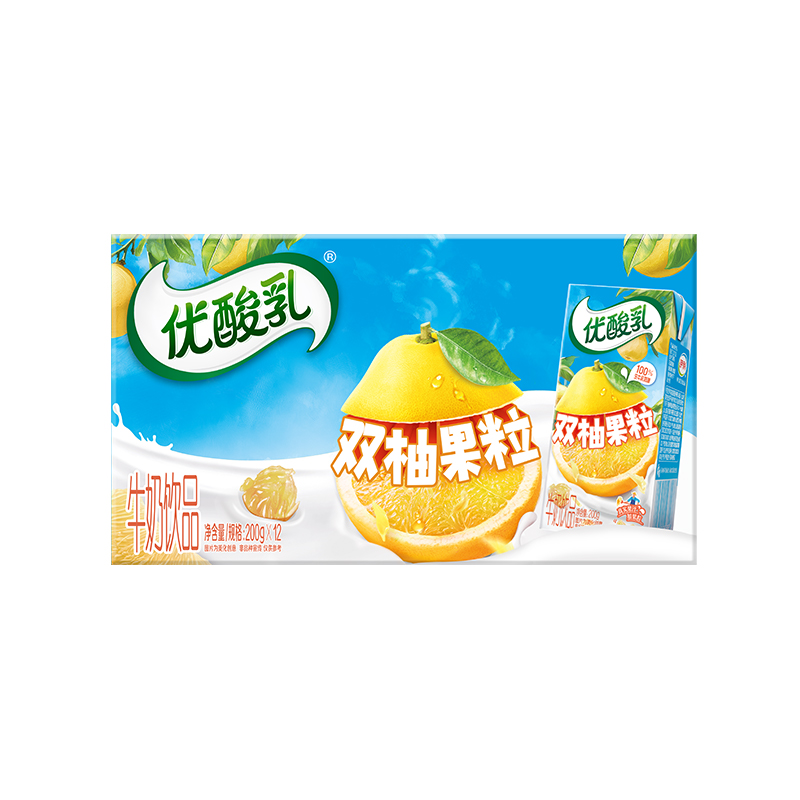 伊利优酸乳双柚果粒200g*12盒
