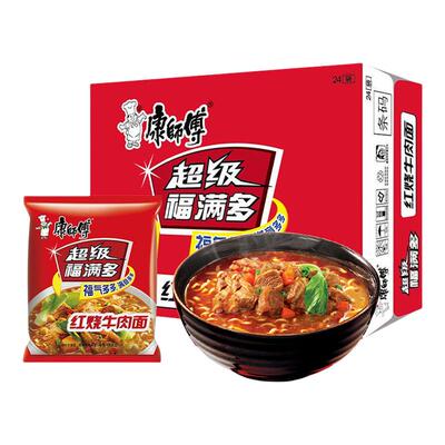 康师傅方便面福满多香辣红烧牛肉面袋装速食泡面上汤面批发价