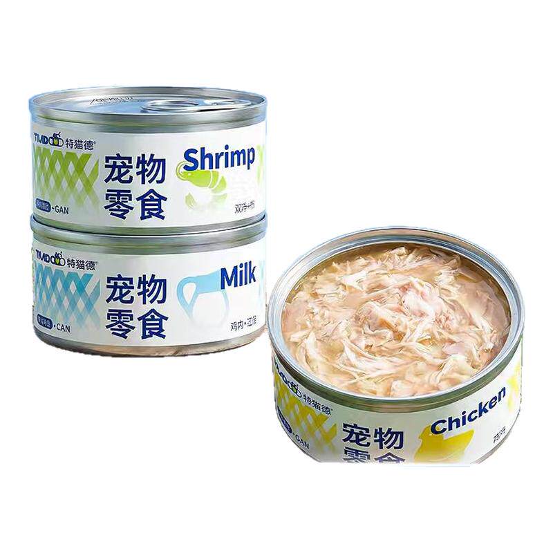特喵德猫犬零食浓汤鸡丝罐头成幼猫通用营养补水白肉汤罐即食
