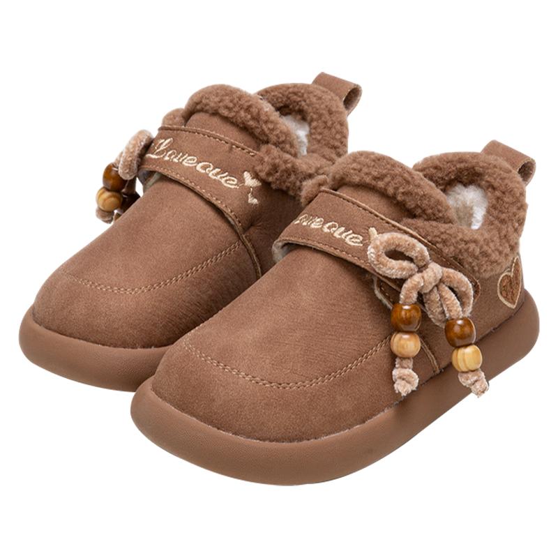 富罗迷女童棉鞋儿童鞋子2025冬季新款软底保暖加厚小女孩雪地冬鞋