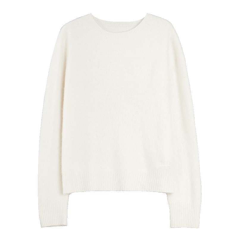 【祝绪丹同款】ELLE法式山羊绒针织衫女25冬新款打底衫圆领毛衣