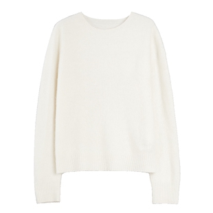 【祝绪丹同款】ELLE法式山羊绒针织衫女25冬新款打底衫圆领毛衣