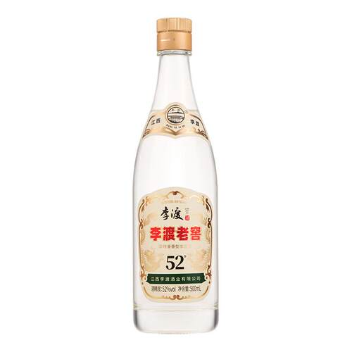 李渡老窖 光瓶 52度 白酒 自饮 500ML 单支 官方旗舰店