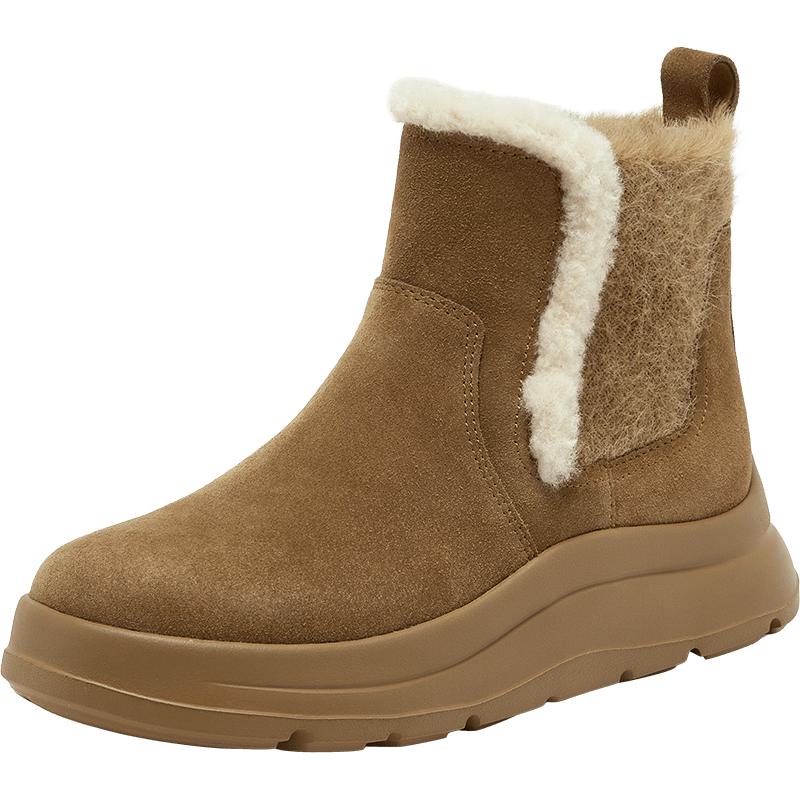 牛皮保暖厚底百搭时尚短靴