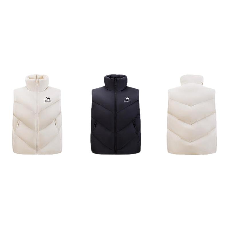 骆驼女装立领羽绒马甲冬季2025新款外穿防泼水加厚坎肩马夹背心男