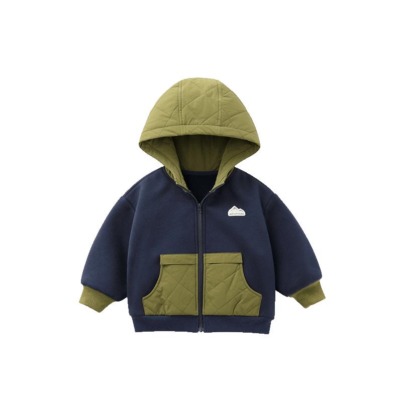 齐齐熊锁温连帽外套宝宝暖舒绒