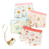 贝贝怡女童内裤 a类四条装 棉平角儿童三角短裤 小大童男宝宝四角裤