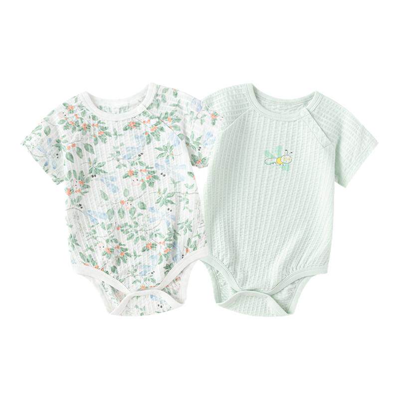 巴拉巴拉婴儿连体衣宝宝纯棉哈衣儿童爬服两件装2026夏装新款童装