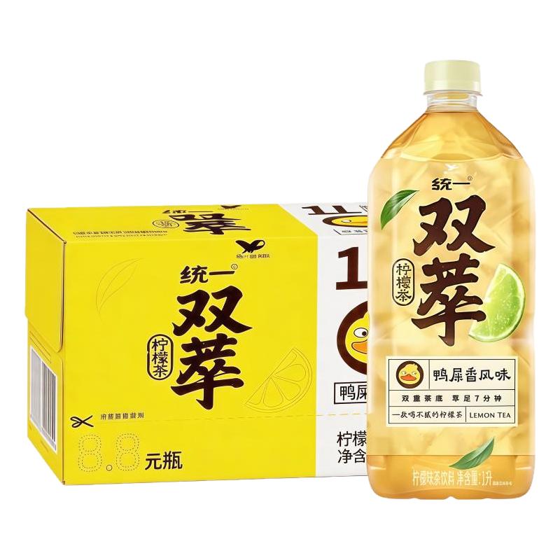统一双萃柠檬茶1L*8瓶整箱图片