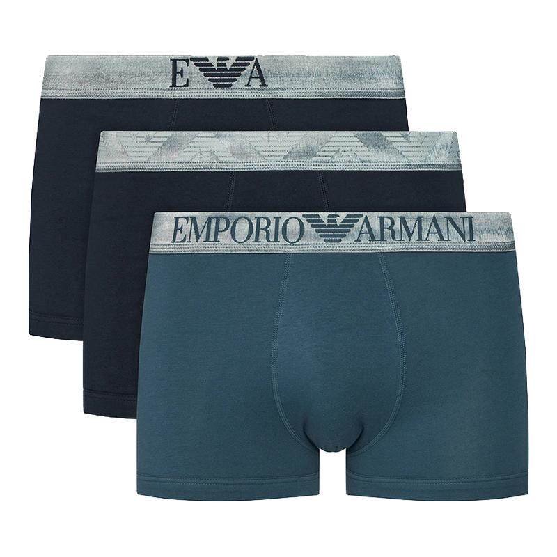 Armani/阿玛尼EA 男士鹰标3件装休闲四角内裤 EM000259 AF18886
