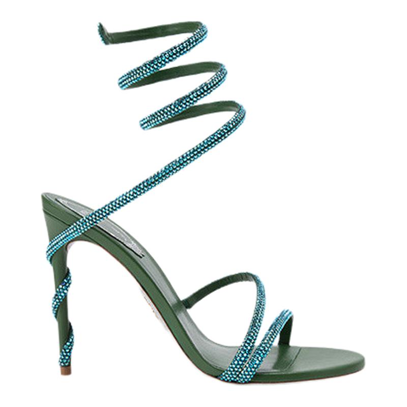 RENE CAOVILLA MARGOT系列水钻绑带高跟凉鞋