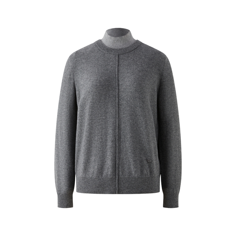 【100%绵羊毛】PRICH格雷系假两件半高领针织衫2025冬新品毛衣女