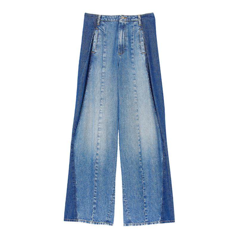 SANDRO女装时尚双色阔腿牛仔裤