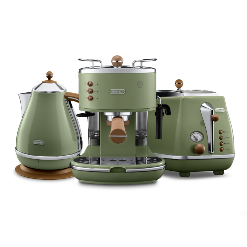 Delonghi/德龙复古系列3件套ECO310半自动咖啡机电水壶多士炉家用