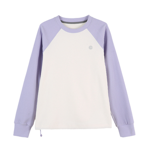 卫衣2026春季 云上生活 防晒撞色拼接插肩袖 UFP50 上衣女 轻弛衣